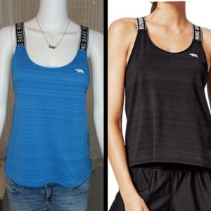 Running Bare Cosmic Cropped Womens Training Tank Top, BLUEJAY HTR 4/6